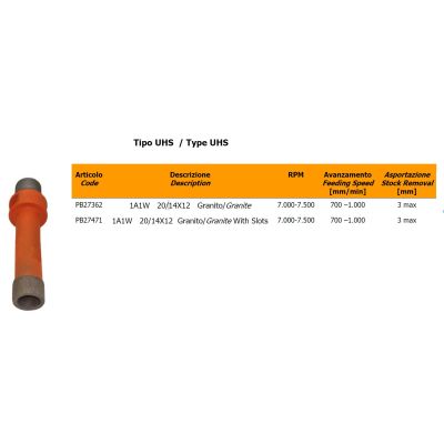 Comartex.com - Fraise diamant fritté avec pointe soudée - Modèle UHS, produit de la catégorie Outillages