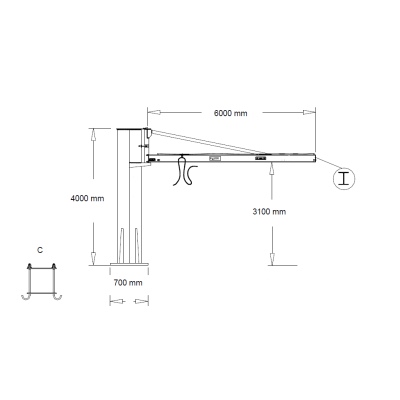 Comartex.com - Potence droite, produit de la catégorie Potences de marbrerie