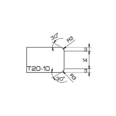 Arètes roulées " T " en 20 mm