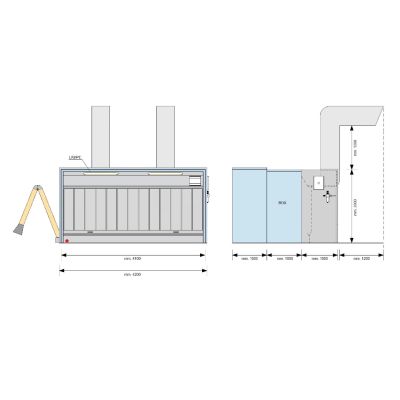 Comartex.com - Cabine Mur d'eau - Aspiration des poussières, produit de la catégorie Aspirateurs de poussières