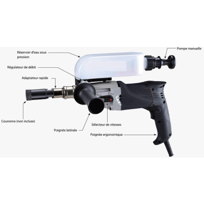 Perceuse avec support ventouse