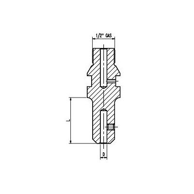 Comartex.com - Adaptateur male 1/2 gas - femelle embout 6 mm, produit de la catégorie Outillages